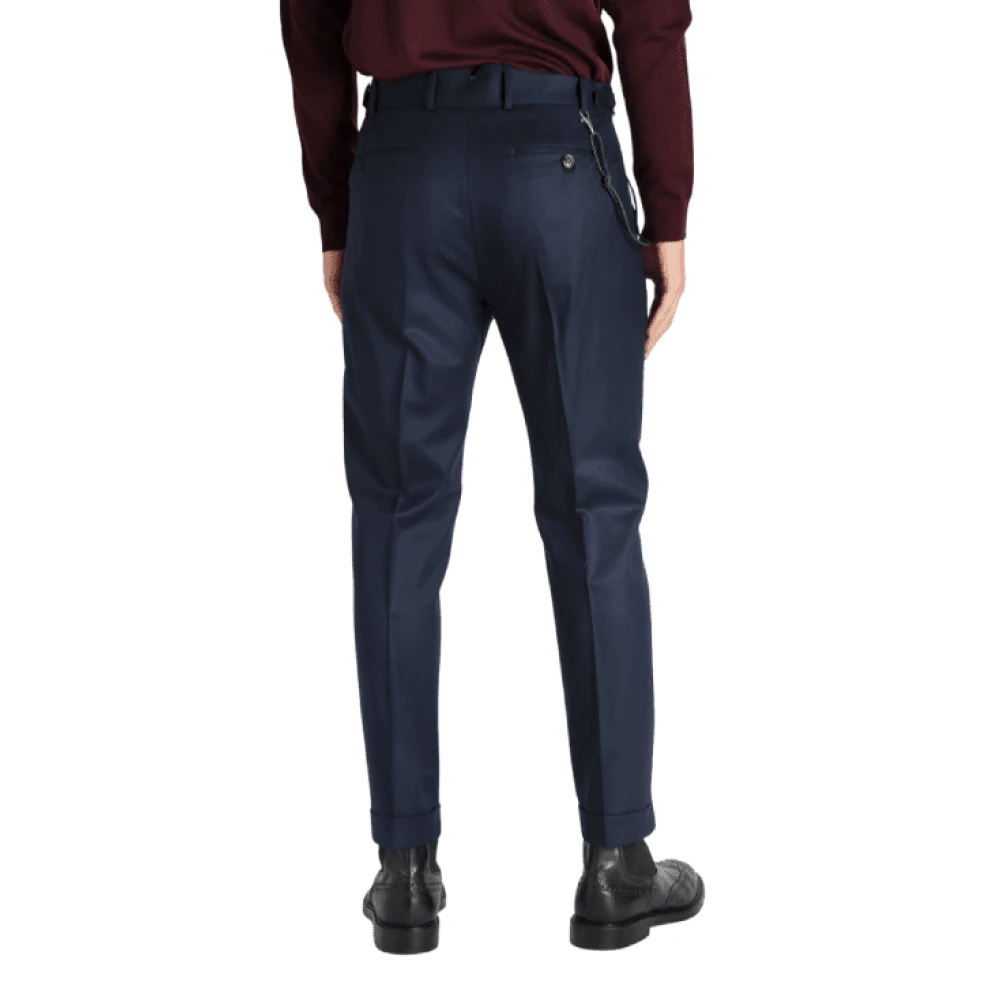 Berwich Marine Chino Wol Maatwerk Broek Blue Heren