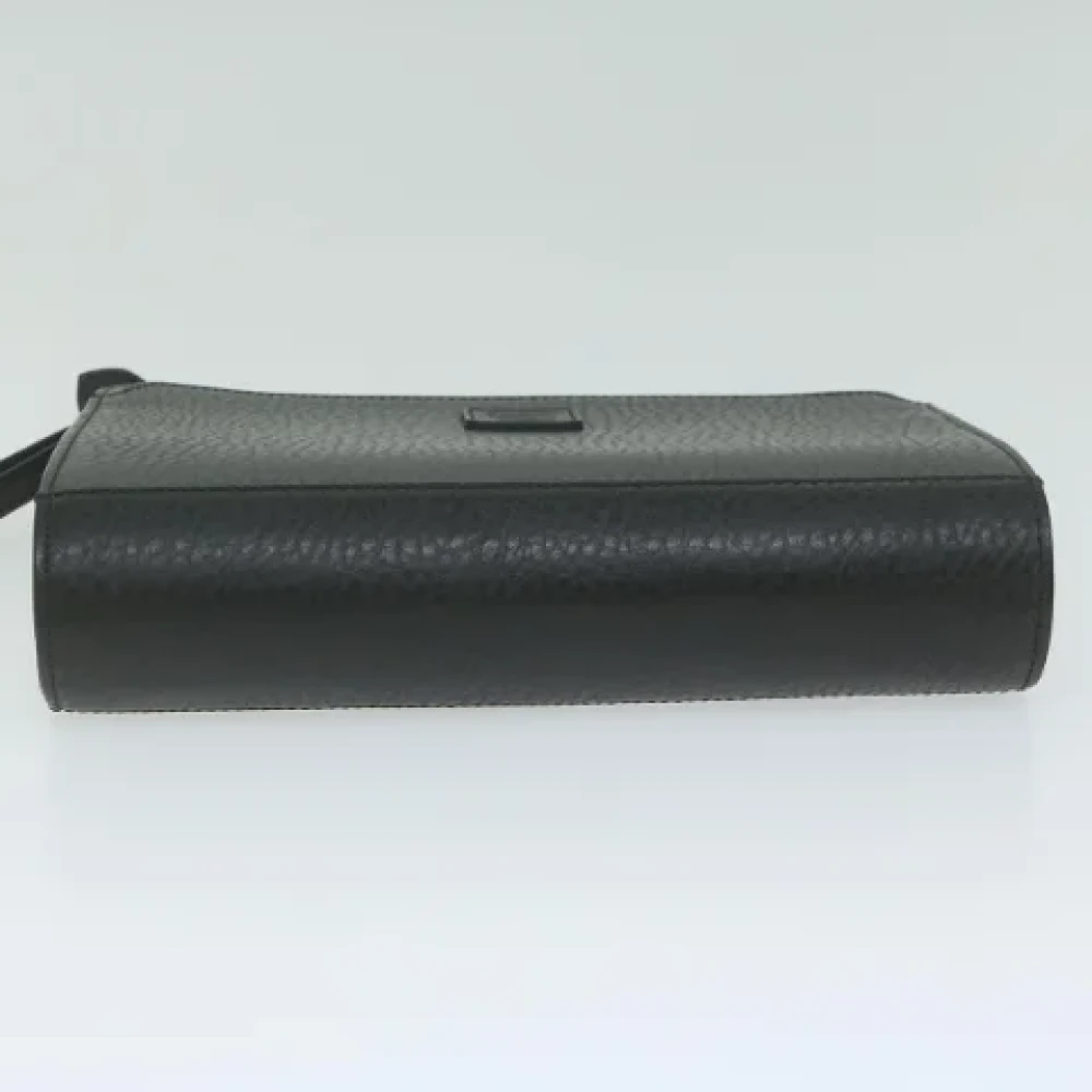 Burberry Vintage Pre-owned Leather clutches Black Dames