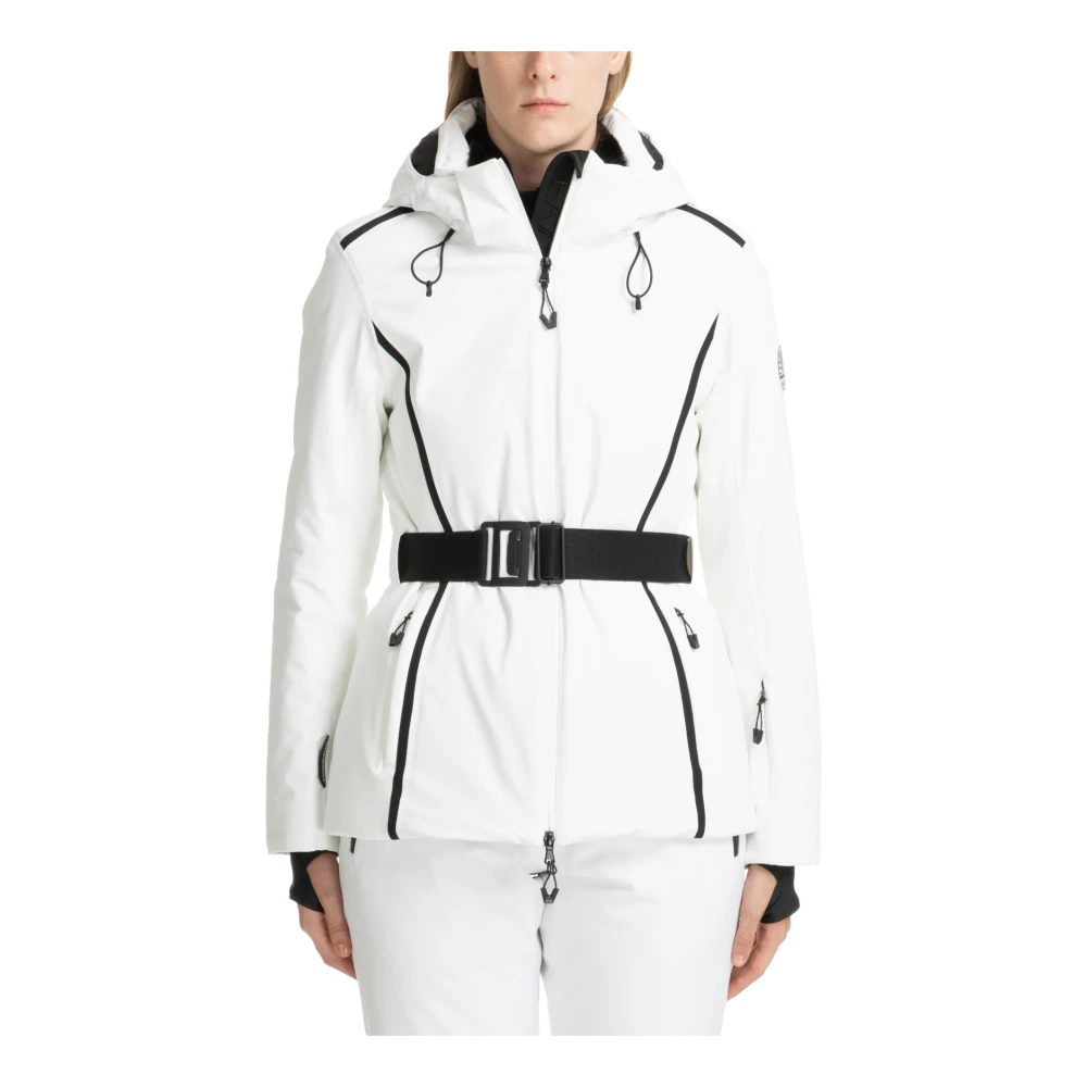 Emporio Armani EA7 7 Ski Jas met Capuchon en Logo White Dames