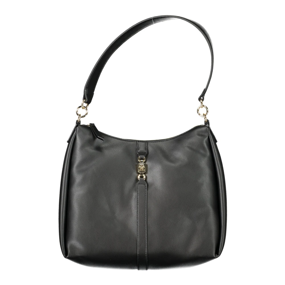Tommy Hilfiger Women's Black Shoulder Bag With Zip Closure
