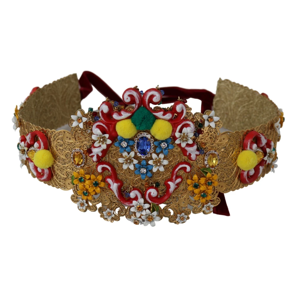 Dolce & Gabbana Femme Multicolor Accessoires, E, Taille: M Crystal Waist Belt
