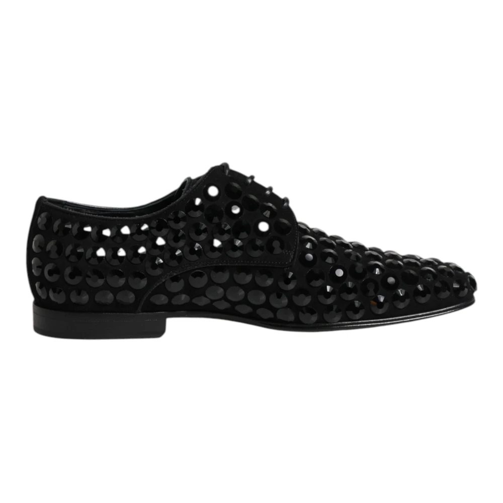Dolce & Gabbana Men's Black Suede Strass Derby - Dress Shoes - 5 Uk - Shoes
