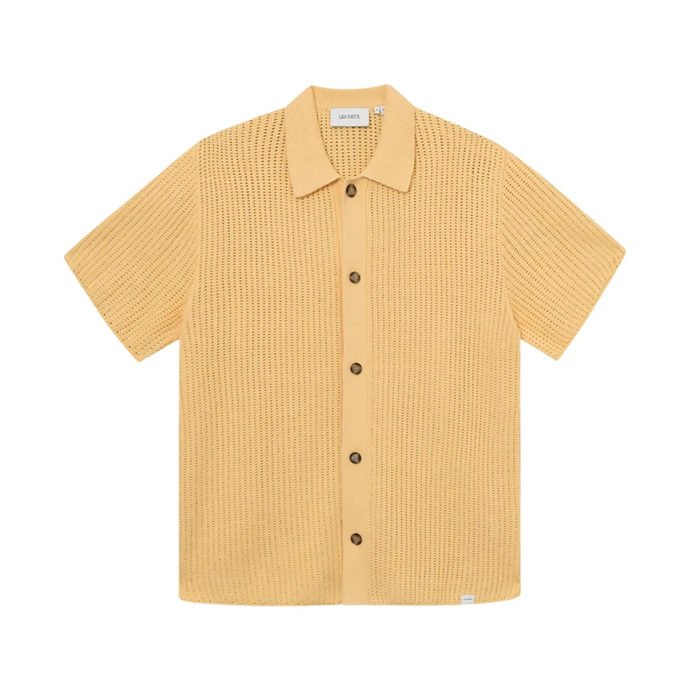 Les Deux Vintage Gebreid Overhemd Yellow Heren