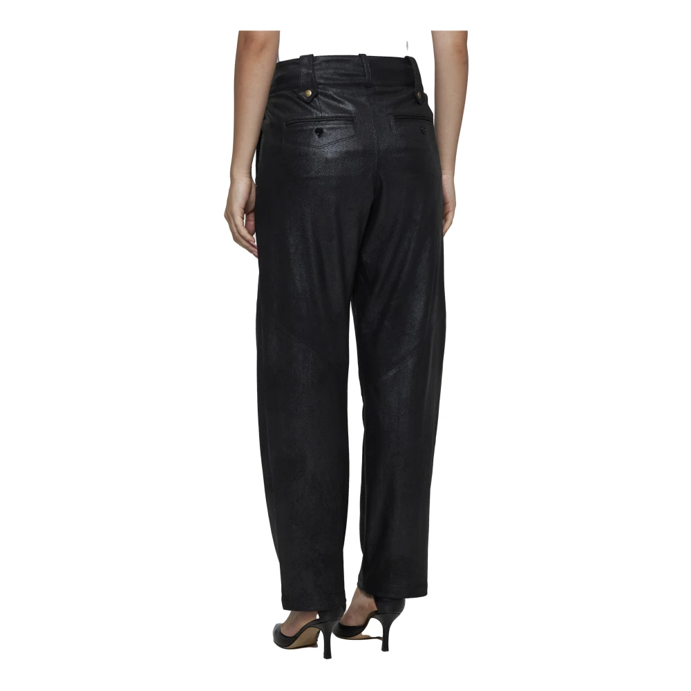 Isabel marant Zwarte Faux Suede Broek Black Dames