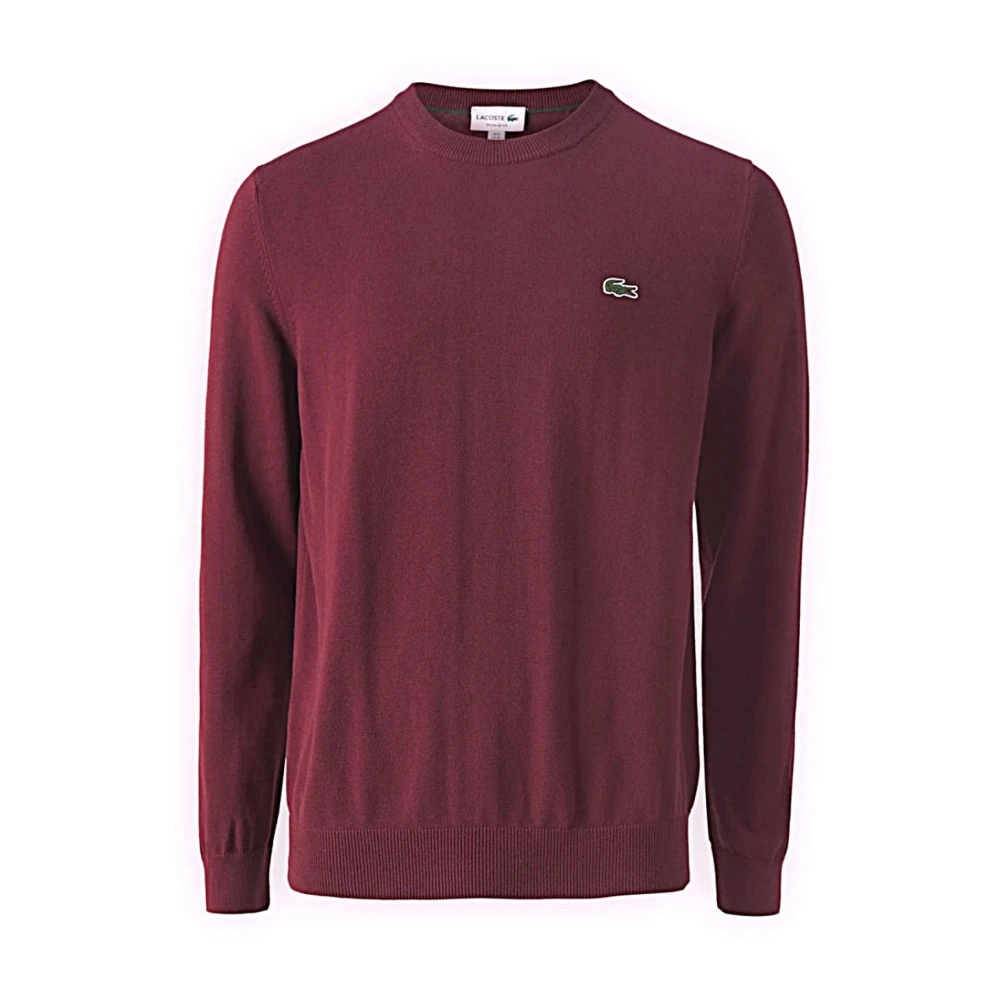 Lacoste Men's Red Maglia Girocollo Con Logo Basi - Round-Neck Knitwear - M - Knitwear