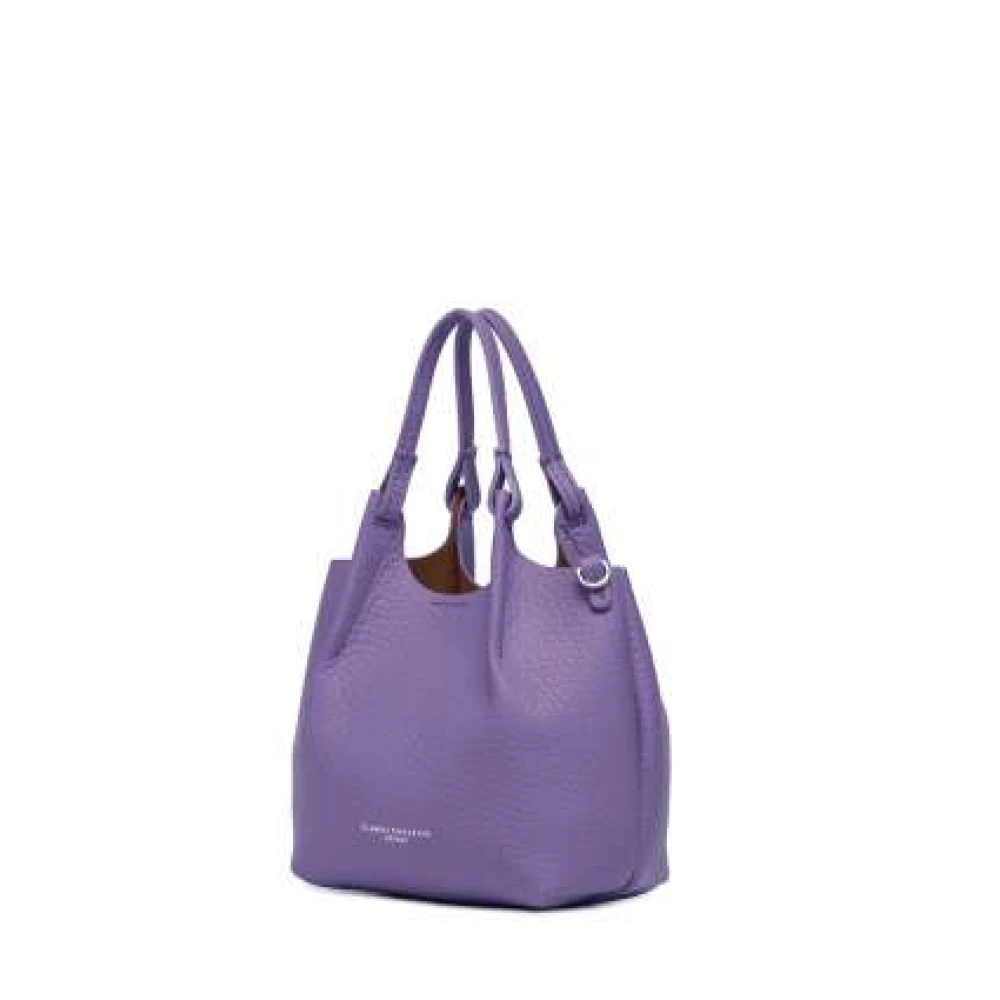 Gianni Chiarini Moderne leren handtas met magneetsluiting Purple Dames