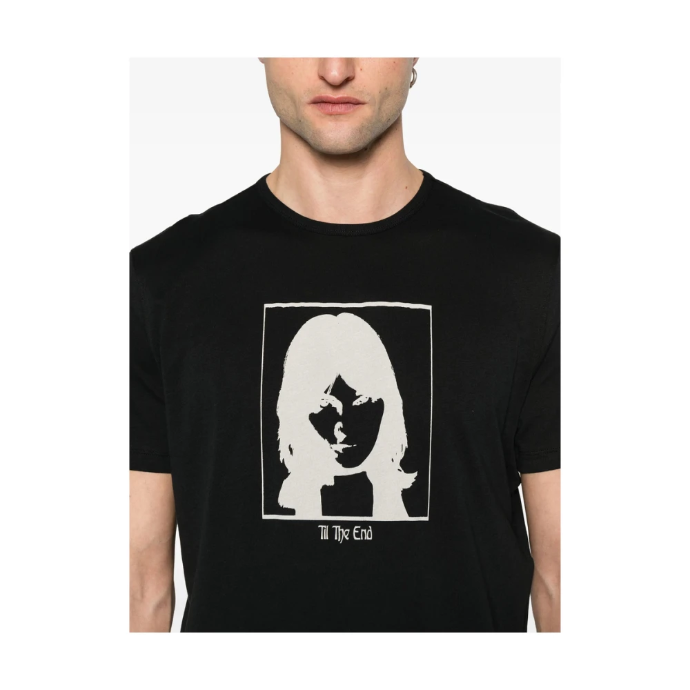 Ann Demeulemeester Zwart Grafisch Print Korte Mouw T-shirt Black Heren