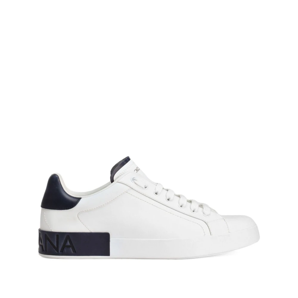 Dolce & Gabbana Men's White Sneakers, 9 Uk, Portofino Trainers