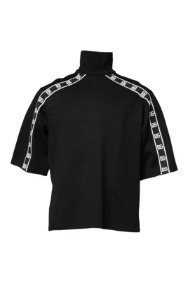Svart Bomull DG Print Turtleneck T-shirt