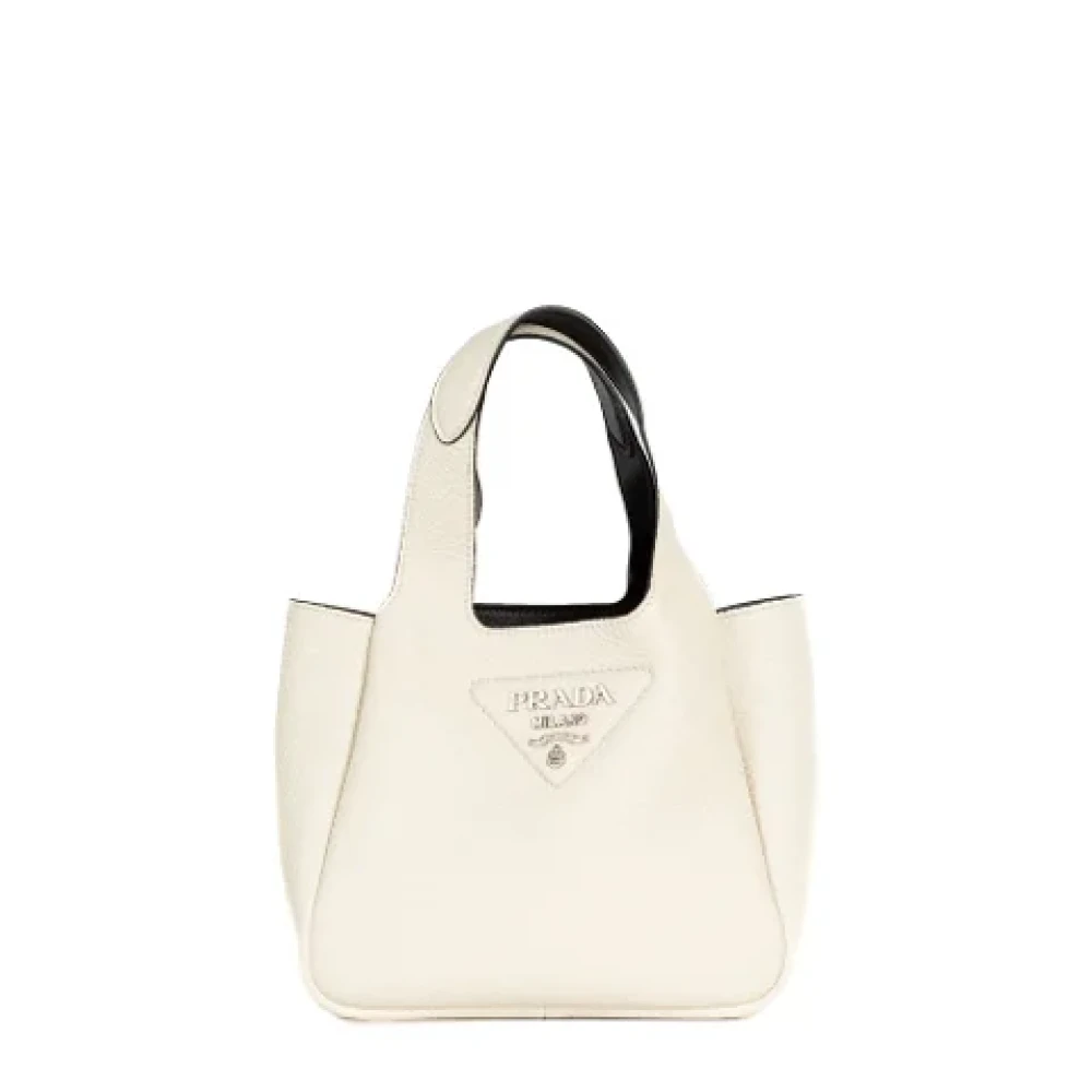 Prada Vintage Pre-owned Leather prada-bags White Dames