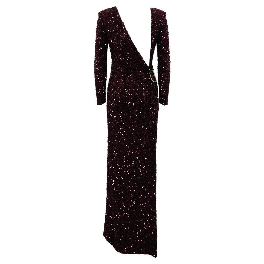 Elisabetta Franchi Rode pailletten lange jurk Red Dames