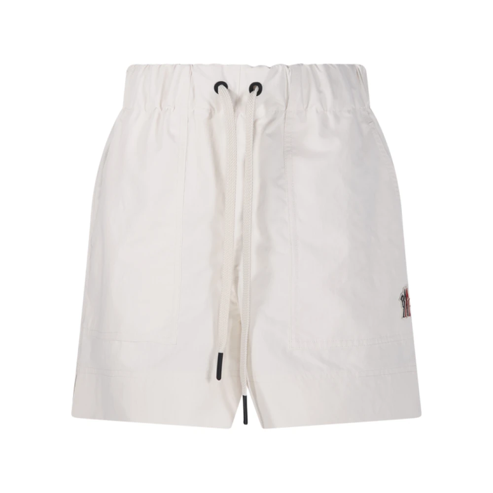 Moncler Women's Beige Casual Shorts, M, Technical Froissé Shorts