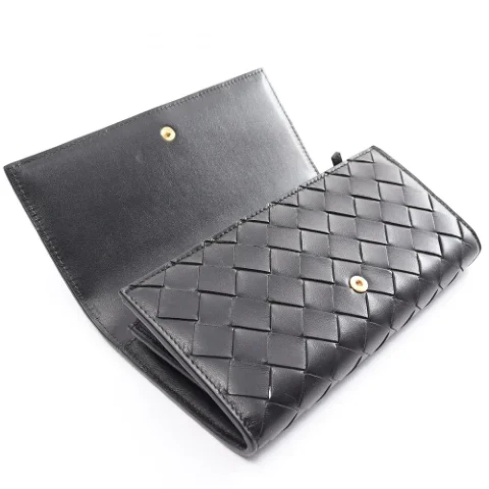 Bottega Veneta Vintage Pre-owned Leather wallets Black Dames