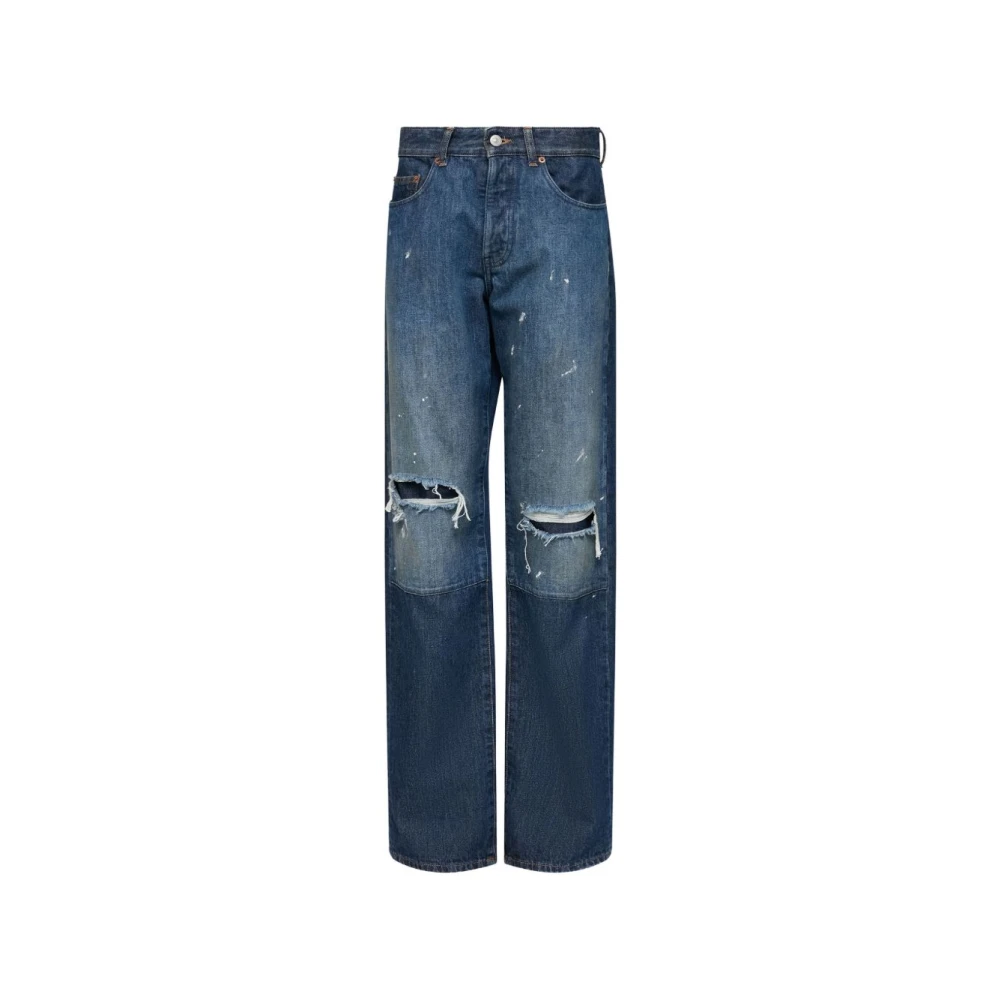 Mm6 Maison Margiela Jeans Navy - Female - Wide Jeans - Blue - W25 - Jeans