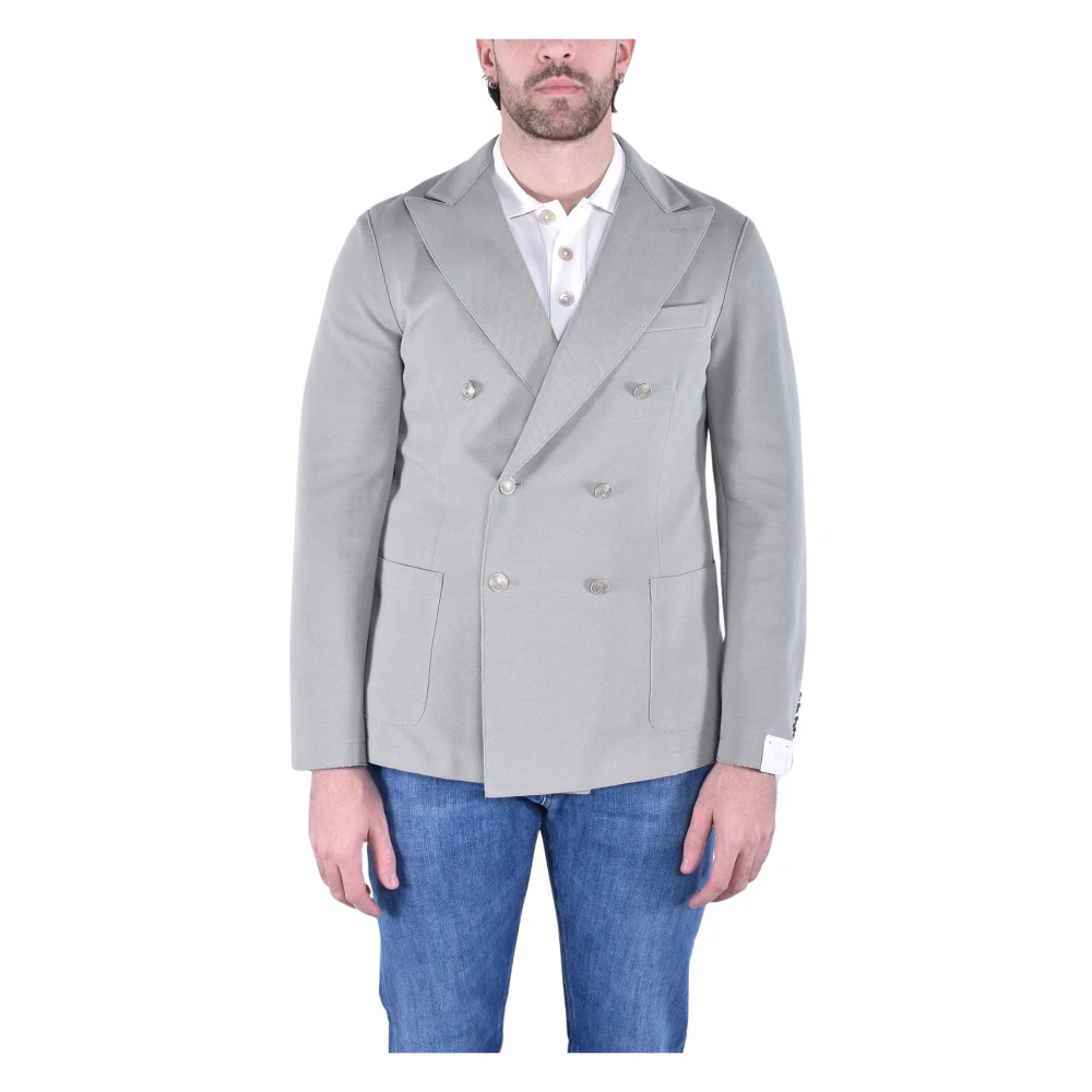 Eleventy Men's Green Blazers, Xl, Double-Breasted Jacket