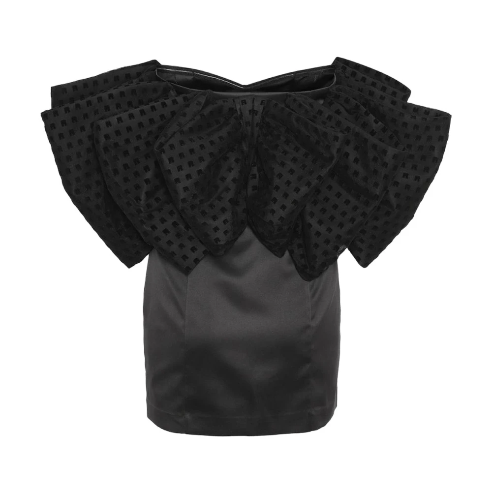 Rotate Birger Christensen Natalie Velvet Ruffle Jurk Black Dames
