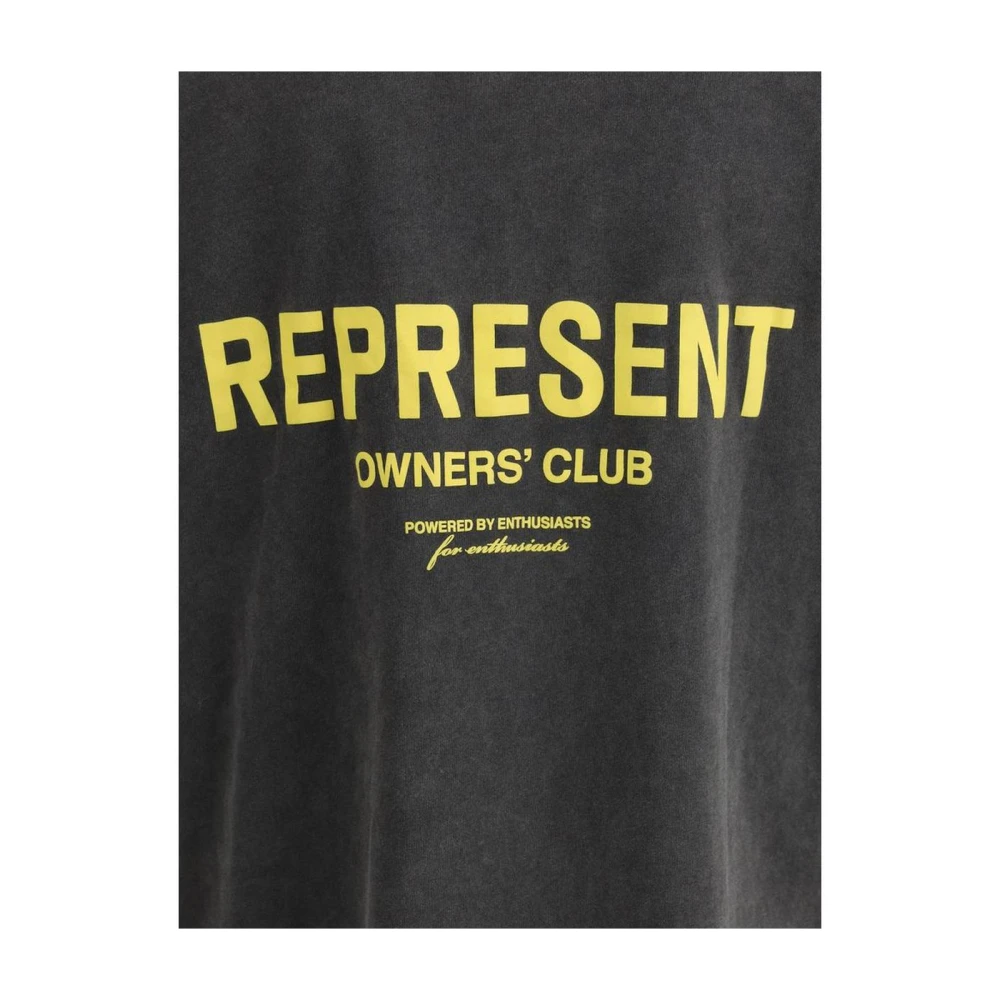 Represent T-shirt van katoen met monogramprint Gray Heren