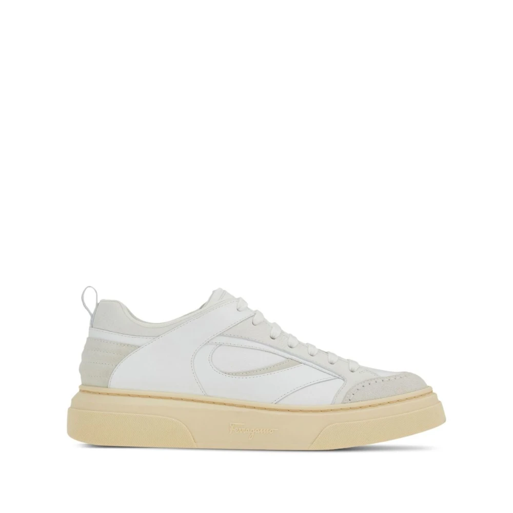 Salvatore Ferragamo Vita Läder Sneakers White, Herr