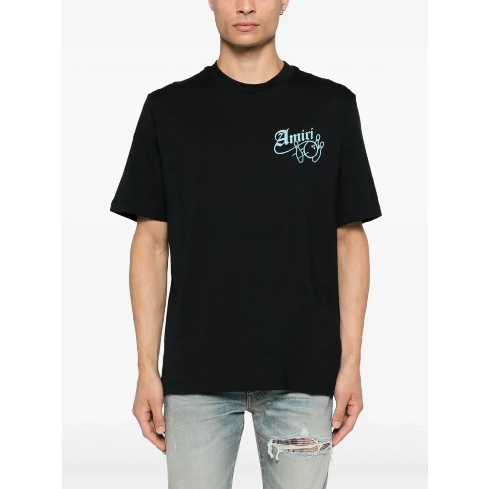 Amiri T-shirt met Logoprint Korte Mouwen Zwart Black Heren