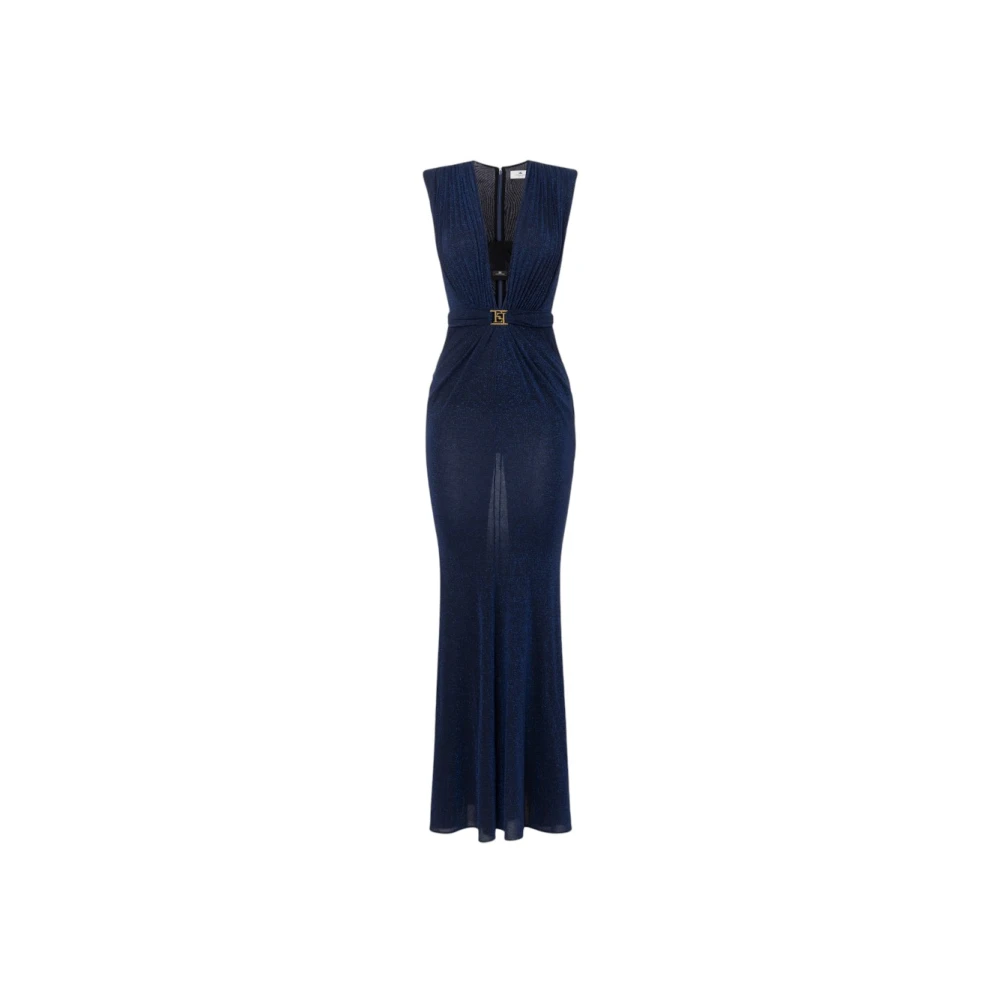 Elisabetta Franchi Elegant Klänning för Speciella Tillfällen Blue, Dam