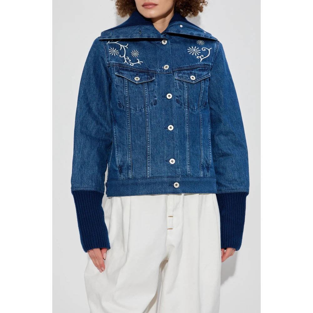 Kenzo Spijkerjas met wollen kraag Blue Dames