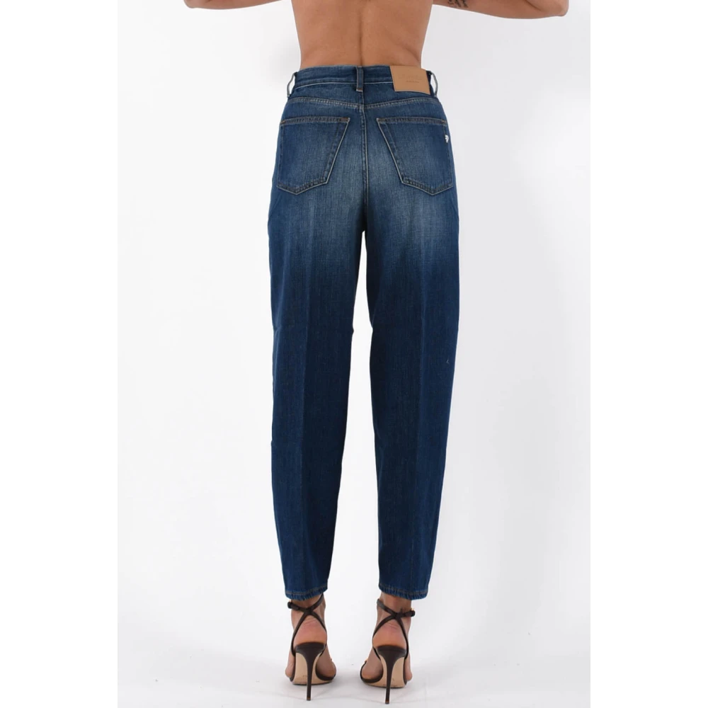 Dondup Wide leg jeans met lage taille Bessie model Blue Dames