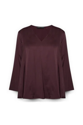 Stretch Viskos Satin Blus