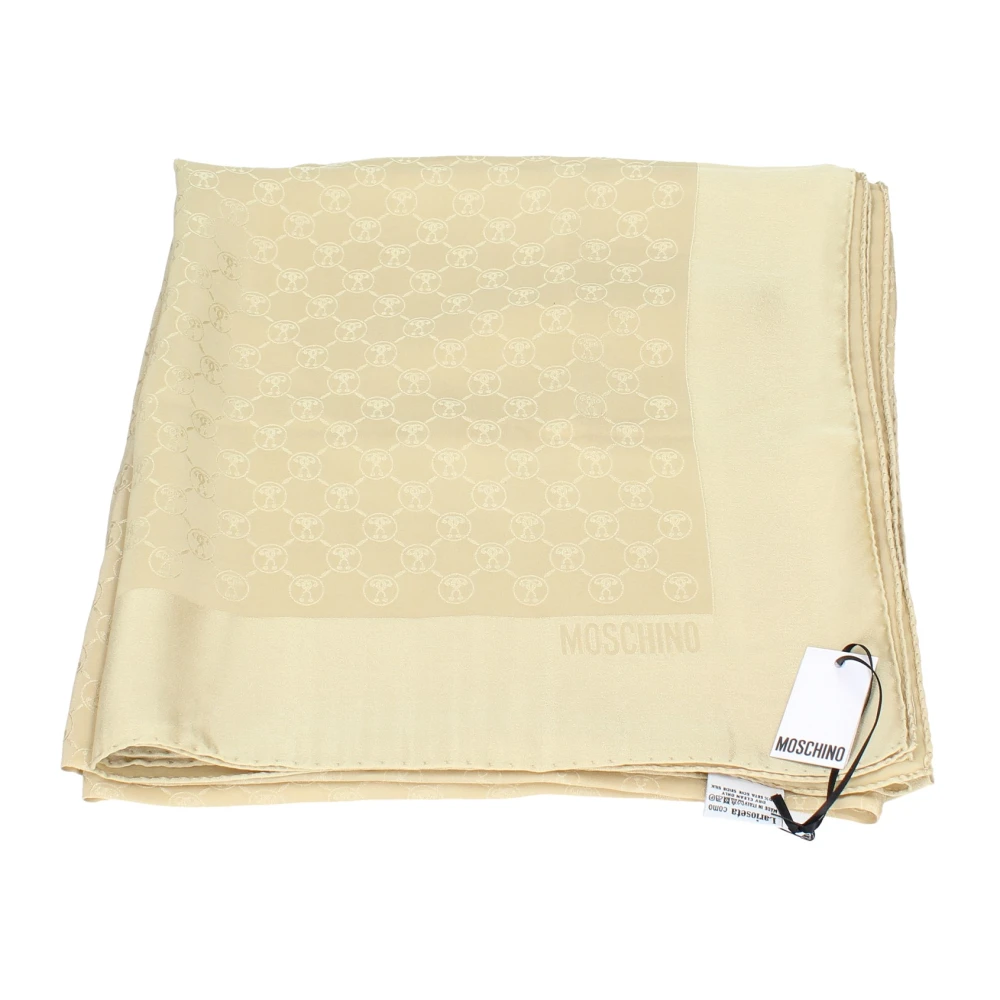 Moschino Vrouw Beige Accessoires Dames, One Size, Zijden Sjaal
