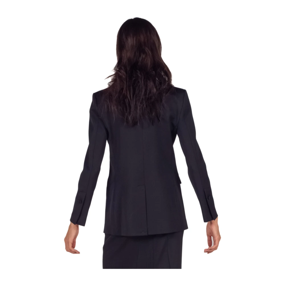 Semicouture Zwarte Mariasole Shawl-Kraag Jas Black Dames