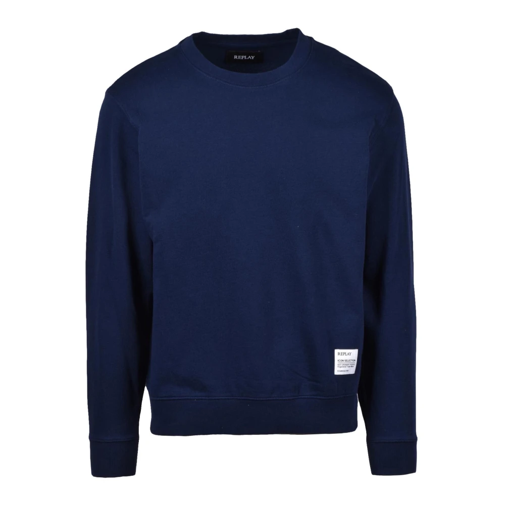 Replay Katoenen Sweatshirt Blue Heren