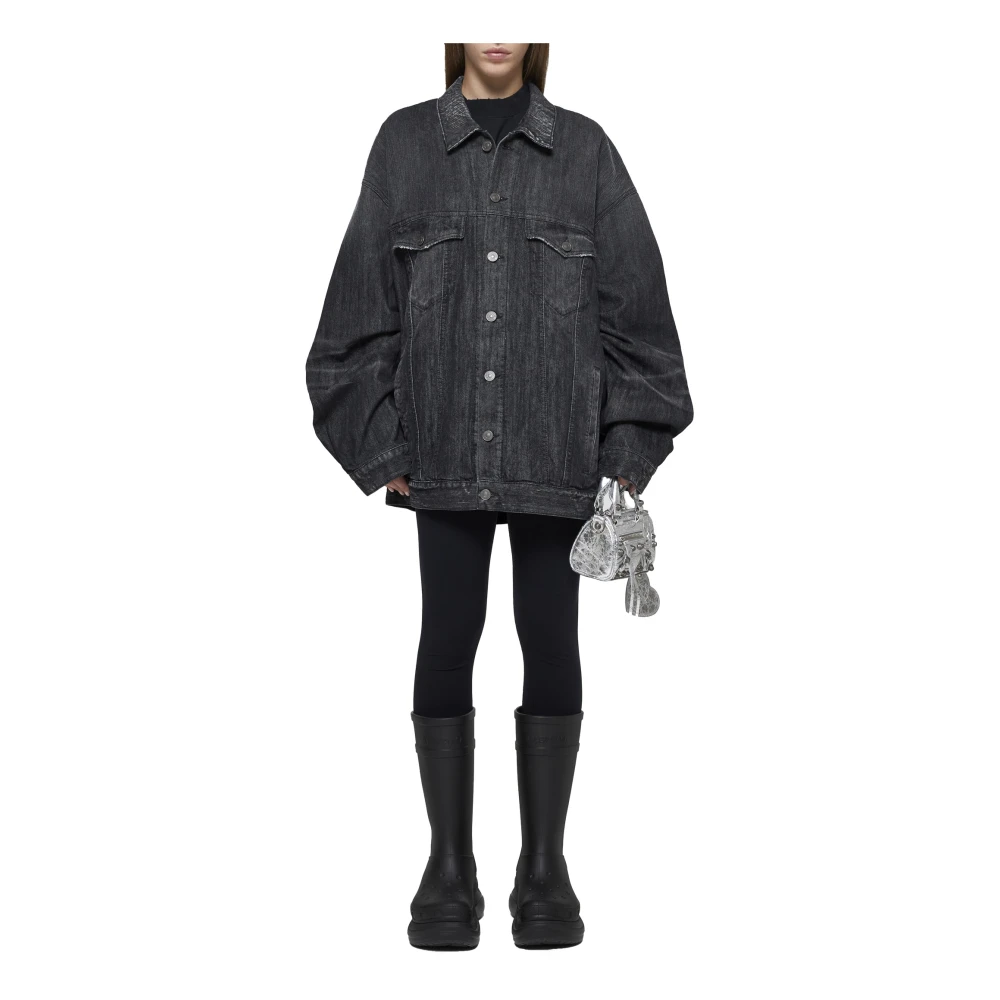 Balenciaga Oversized Unisex Denim Jacket Gray Dames