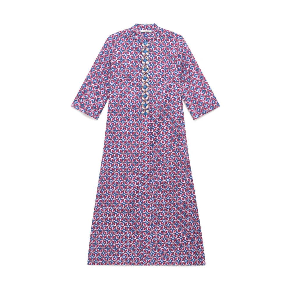 Maliparmi Women's Blue Maxi Dresses, M, Floral Spin Dress