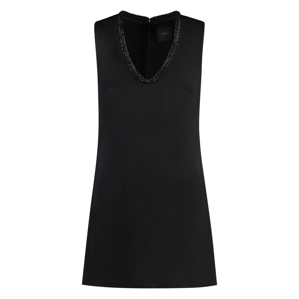 Pinko Rhinestone Sheath Jurk Black Dames