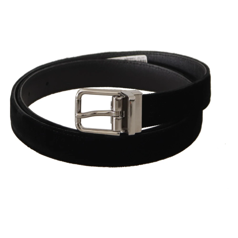 Dolce & Gabbana Luxe Velvet Designer Riem Black Heren