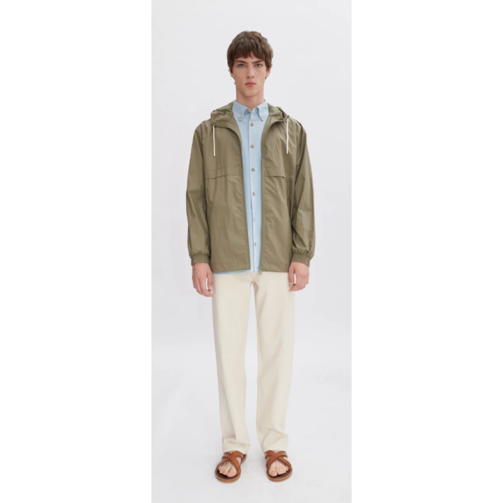 A.p.c. Groene Windjack Met Capuchon Green Heren