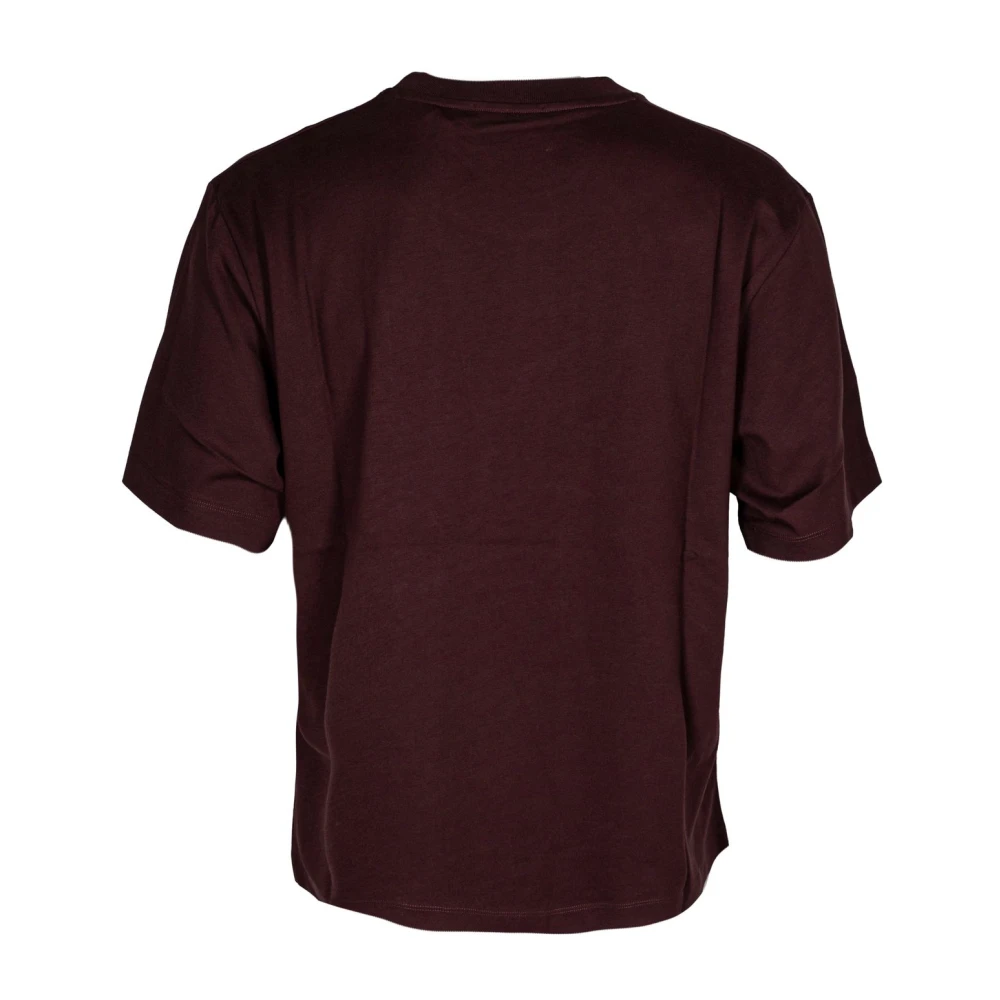 Laneus Heren Crew Neck T-shirt. Korte mouw. Gemaakt in Italië Brown Heren