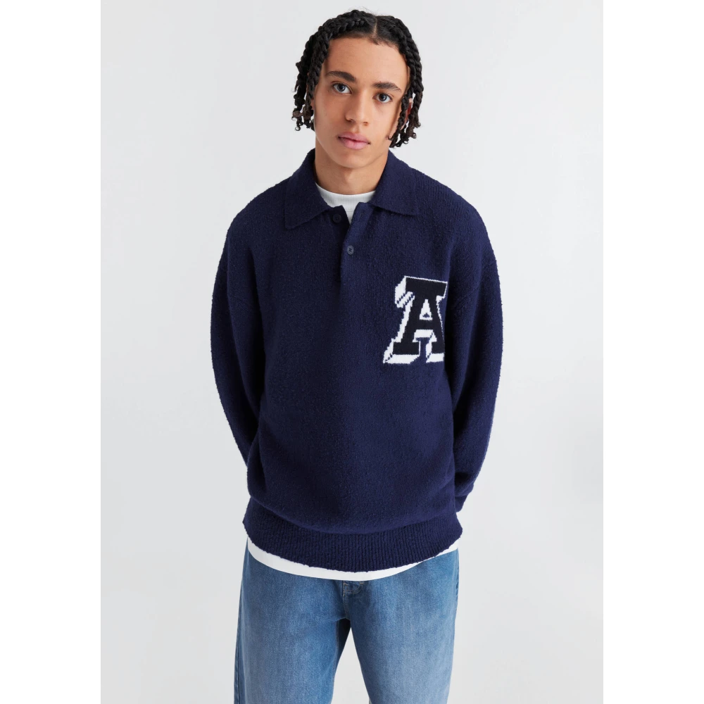 Axel Arigato Team Polo Sweater Blue Heren