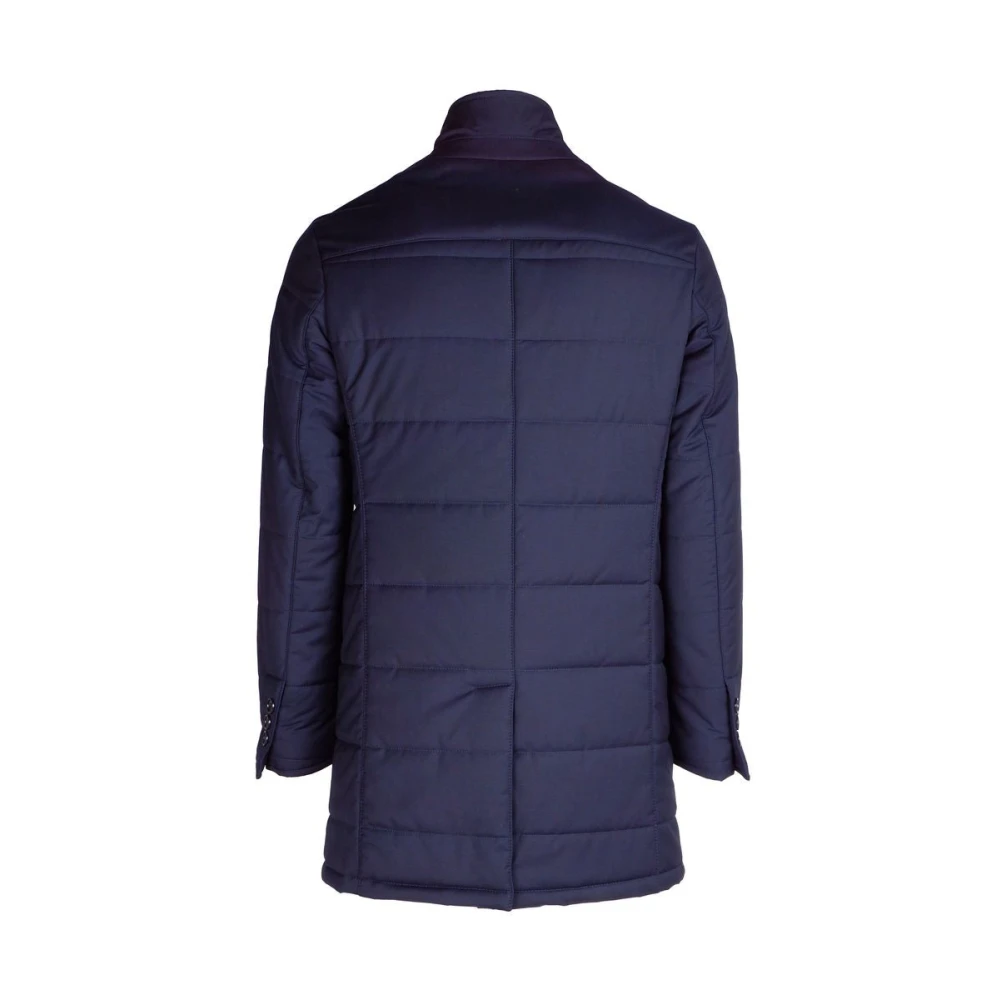 Made in Italia Blauwe wollen jas met Green Storm System Blue Heren