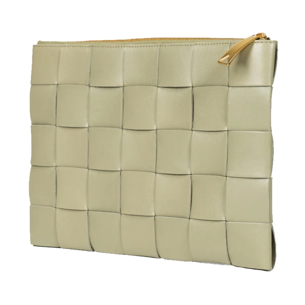 Bottega Veneta Platte etui met Intrecciato-weefsel Green Dames