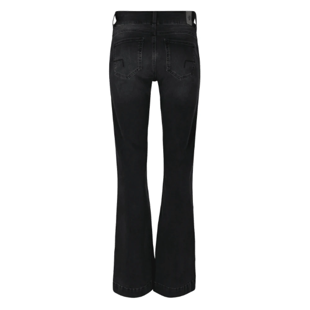 DNM Pure Flare denim jeans met 5 zakken Black Dames