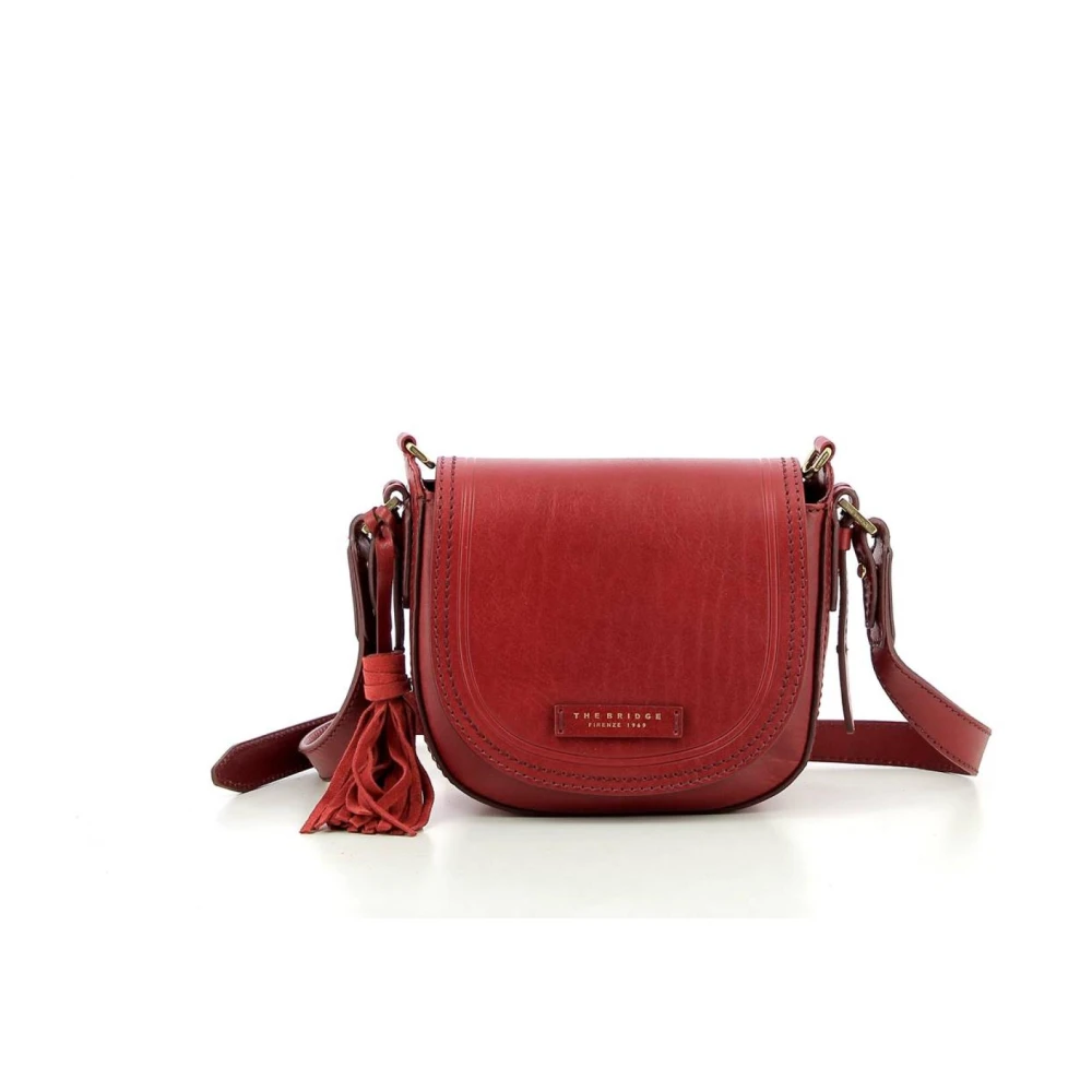 The Bridge Röd Läder Crossbody Väska Retro Stil Red, Dam