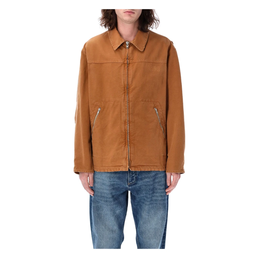 MM6 Maison Margiela Canvas Zip Jacket Brown Heren