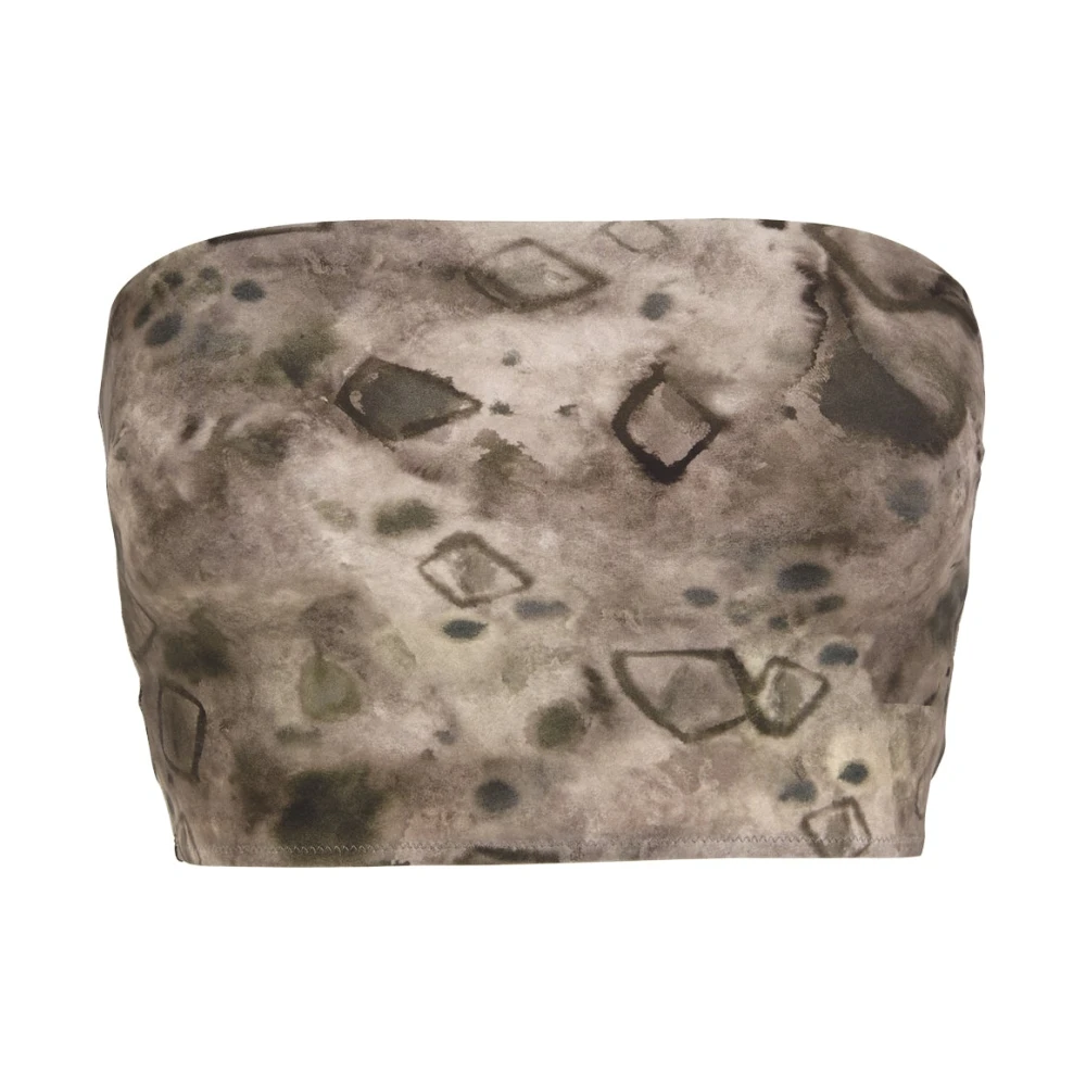 Cortana Women's Gray Ryo- Bikini Bandeau Diamond Print - Bikinis - S - Swimwear