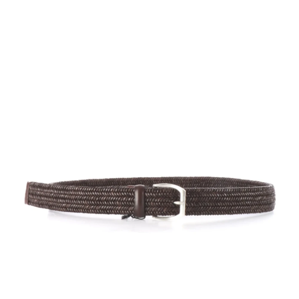 Orciani Men's Brown Leather Belts - Belts - 105 Cm - Accessories