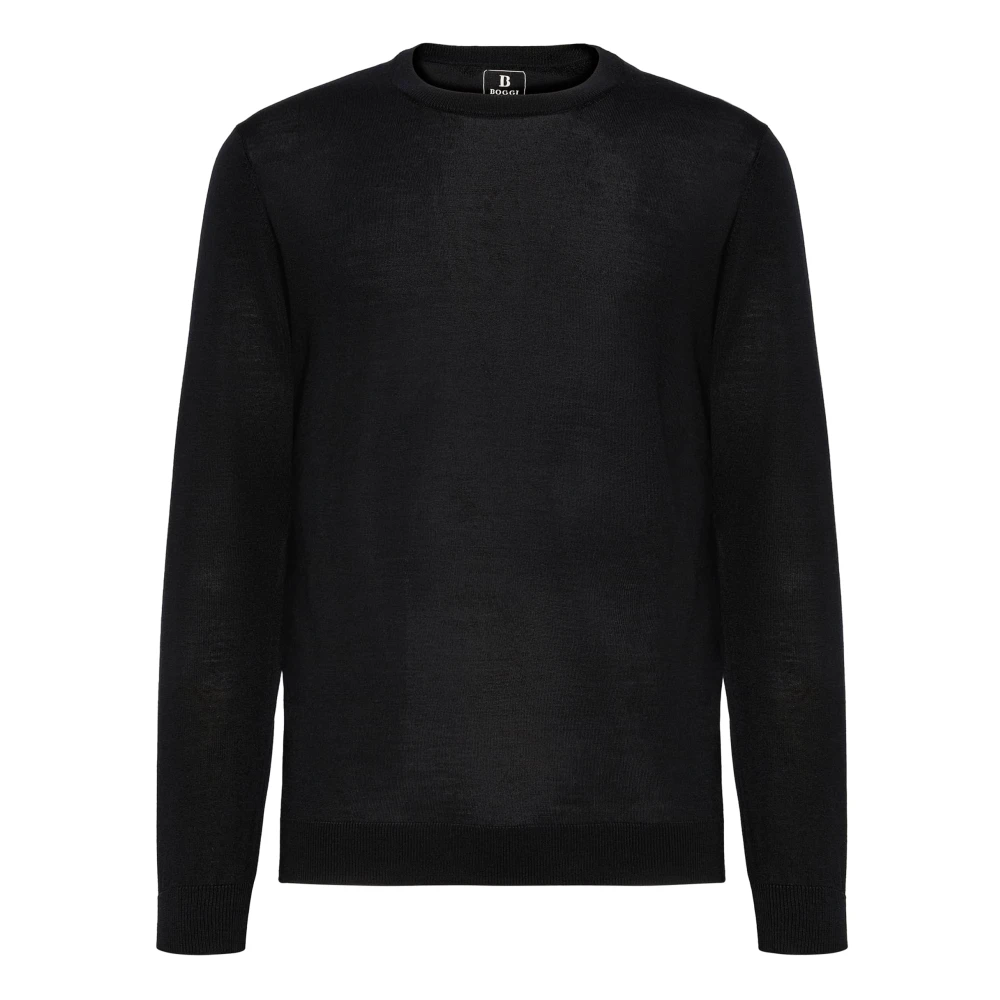 Boggi Milano Crew Neck Jumper Black Heren