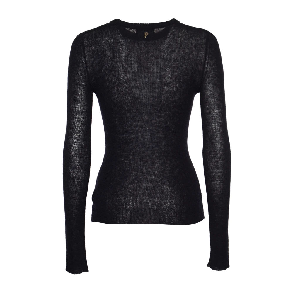 Dondup Stijlvolle Sweaters met Girocollo Detail Black Dames