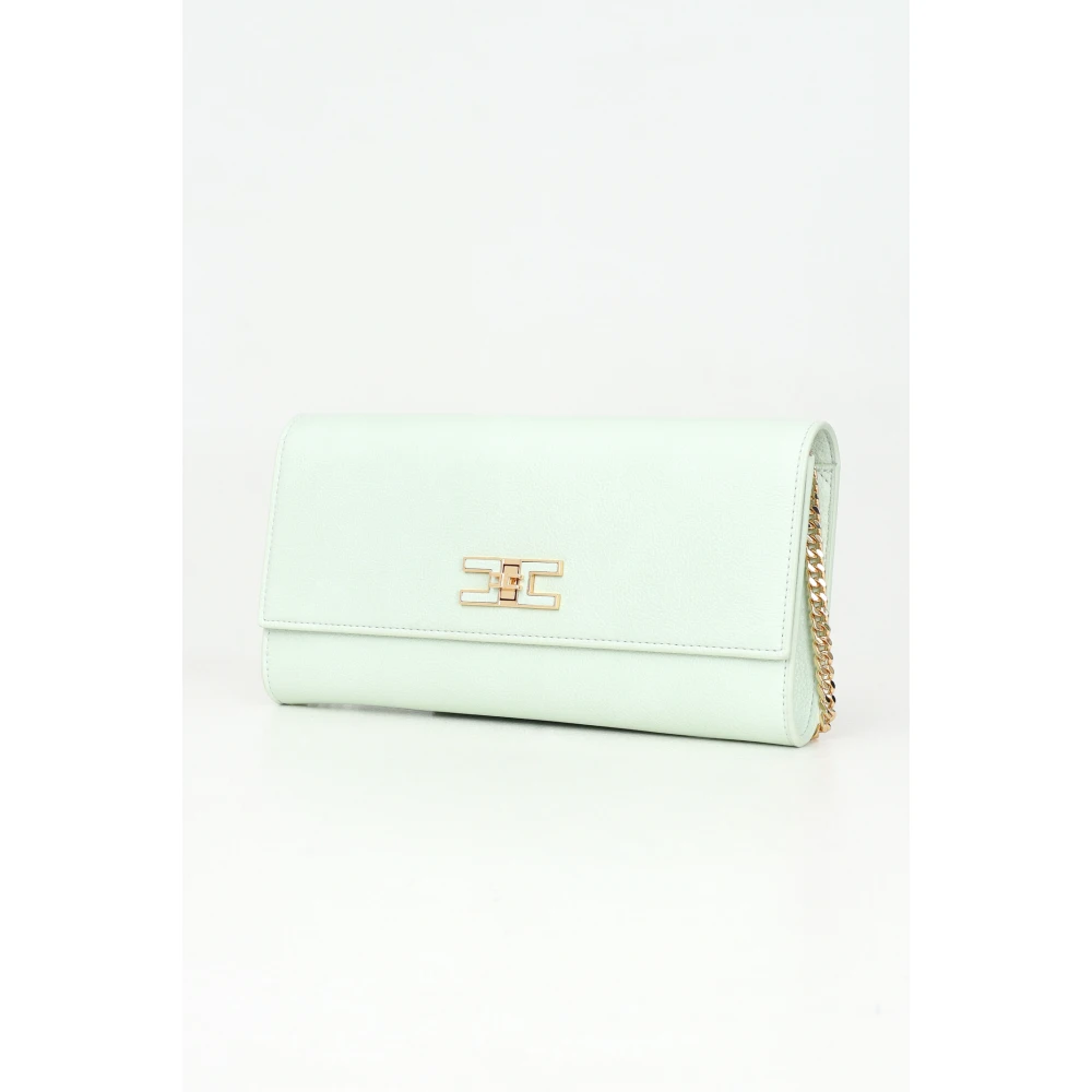 Elisabetta Franchi Mintgroene Clutch Tas met Ketting Green Dames