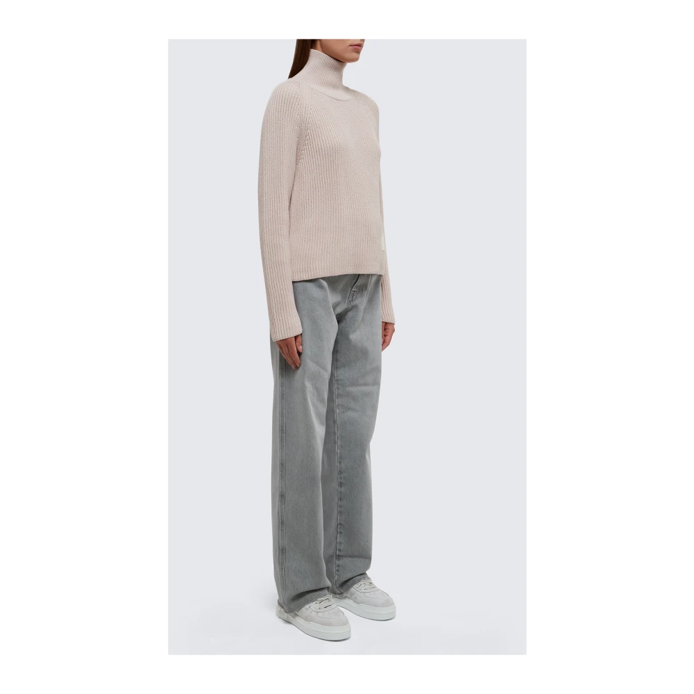 Ami Paris Polosjaaltrui van katoen- en wolmix Pink Dames