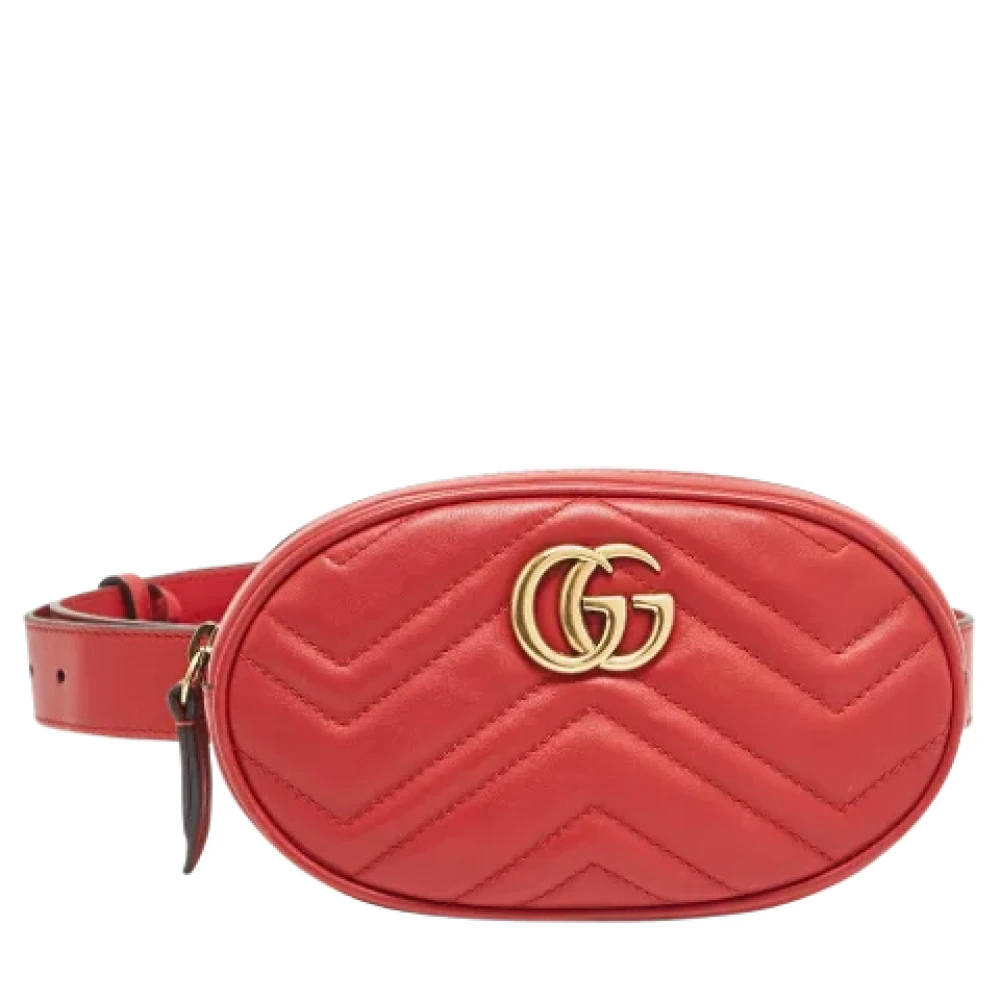 Gucci Vintage Pre-owned Leather gucci-bags Red Dames