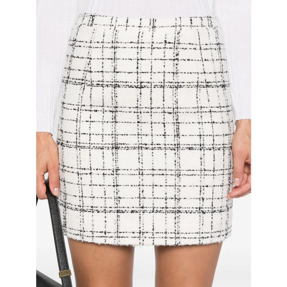 IRO Tweed Check Rok Beige Dames